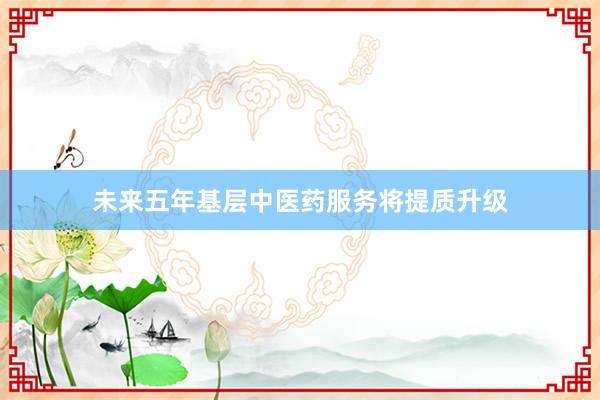 未来五年基层中医药服务将提质升级