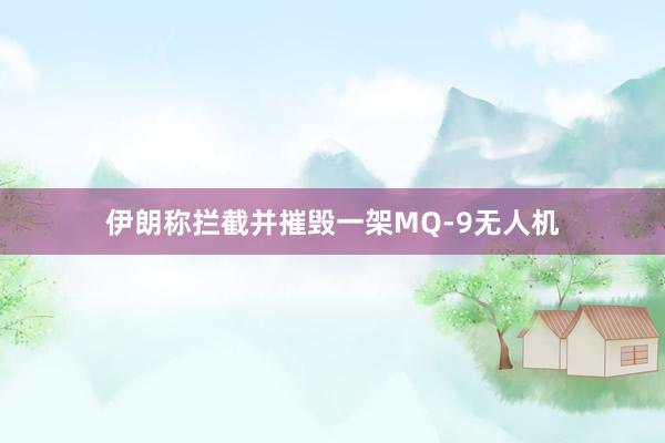 伊朗称拦截并摧毁一架MQ-9无人机