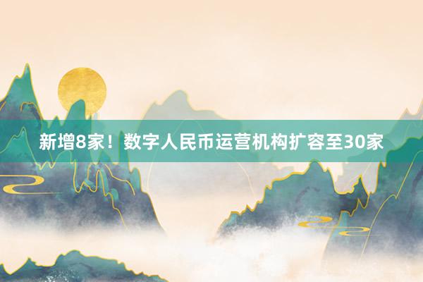 新增8家！数字人民币运营机构扩容至30家
