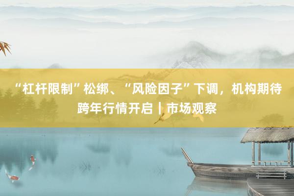 “杠杆限制”松绑、“风险因子”下调，机构期待跨年行情开启｜市场观察