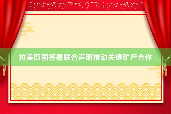 拉美四国签署联合声明推动关键矿产合作