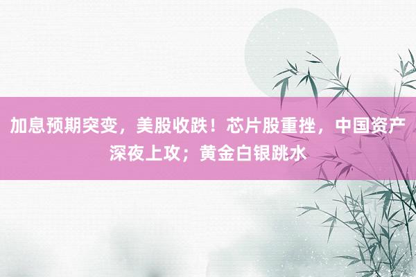 加息预期突变，美股收跌！芯片股重挫，中国资产深夜上攻；黄金白银跳水