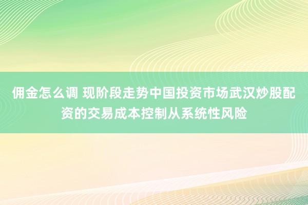 佣金怎么调 现阶段走势中国投资市场武汉炒股配资的交易成本控制从系统性风险